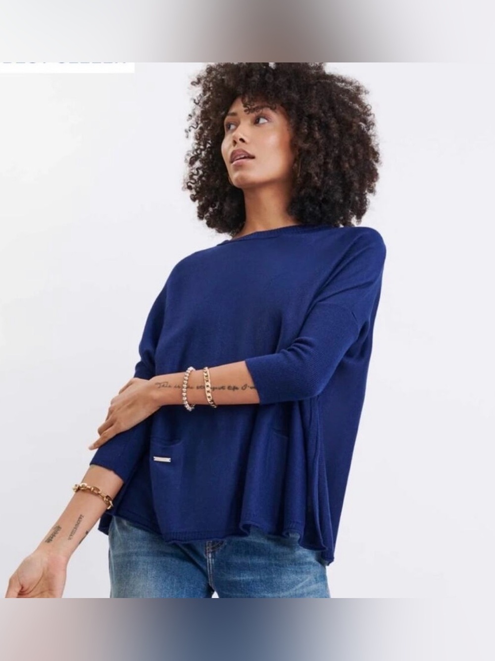 Mersea Catalina Pullover Sweater. EUC. O/S. Drop shoulders. 29” wide, 28” long